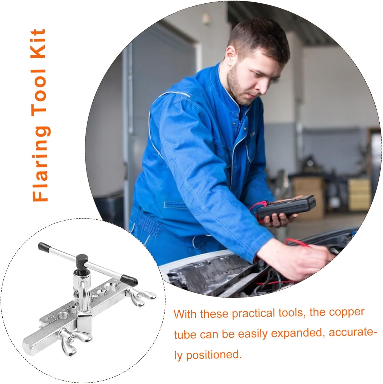 1pc Copper Tube Expander Kit Flaring Tool for Air Conditioning Repair Construction Easy to Use for Installers and Maintenance Work