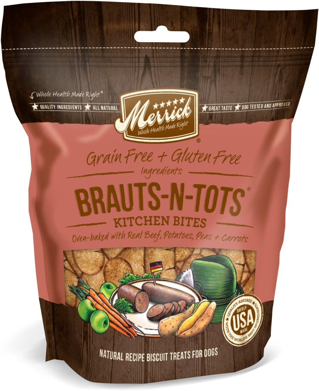 Merrick Kitchen Bites For Pets, 9-Ounce, Brauts-N-Tots