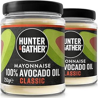 Hunter & Gather Avocado Oil Mayonnaise 2 x 250g | Seed Oil Free I Made with Pure Avocado Oil and British Free Range Egg Yolk | Paleo, Keto, Sugar and Gluten Free Avocado Mayo