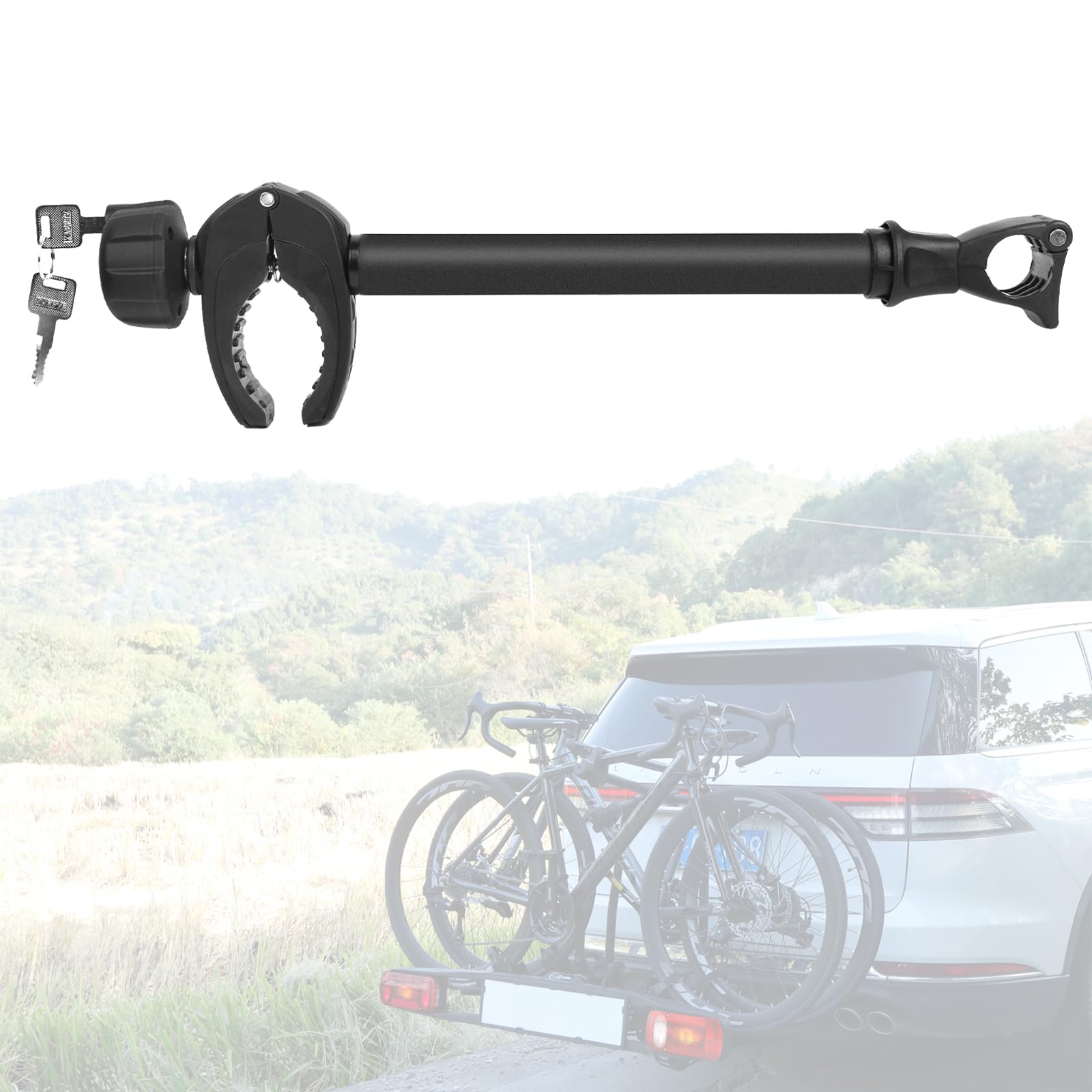 Rahmenhalter kurz 45 cm Länge, Fahrradhalterung Bike Holder Fahrradträger Fahrradhalter Befestigung Klemme Reisemobil Rad, abschließbar, für U-Bügelrohr