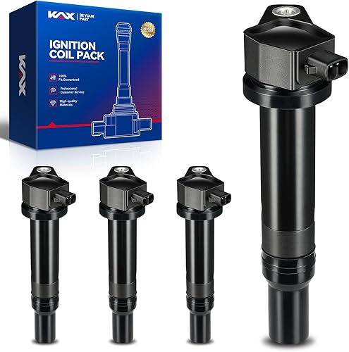 Vista 190 de KAX 4 paquetes de bobinas de encendido UF652 para Hyundai Accent 2012-2021, Kia Soul 1.6L, 2012-2019 Rio, 2012-2017 Veloster repuesto para UF652