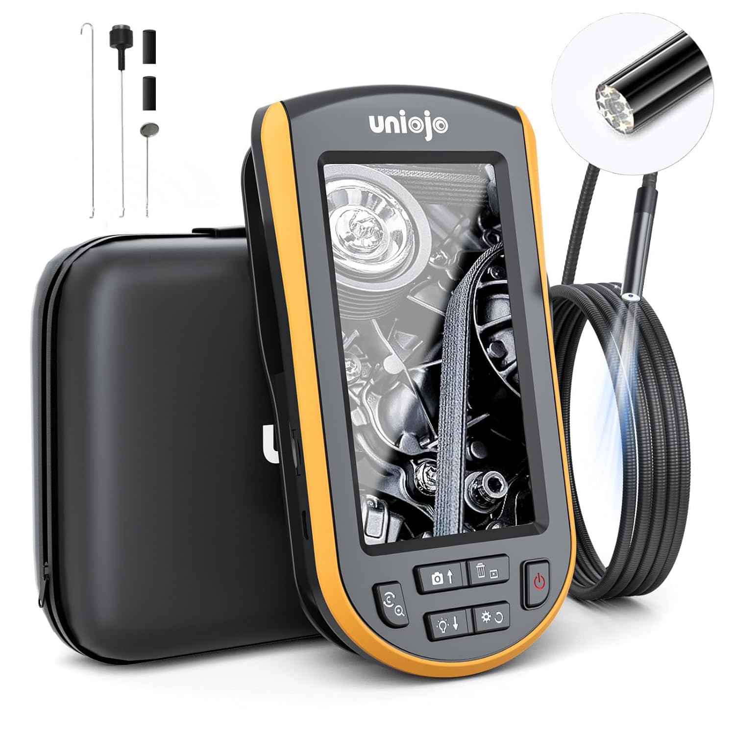 5.2mm Borescope, Endoscope Camera with Light, IP67 Waterproof Sewer Camera with 4.3" LCD Screen, 1080P HD with 8 LED Lights, 32GB Card, Carrying Case, Gadgets for Men & Tools for Men