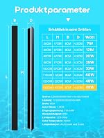 AOEH Villa hosszú LED fali lámpa fekete alumínium IP65 vízálló kültéri kert, terasz, nappali és hálószoba, 150 cm, 48 W, meleg fény 7