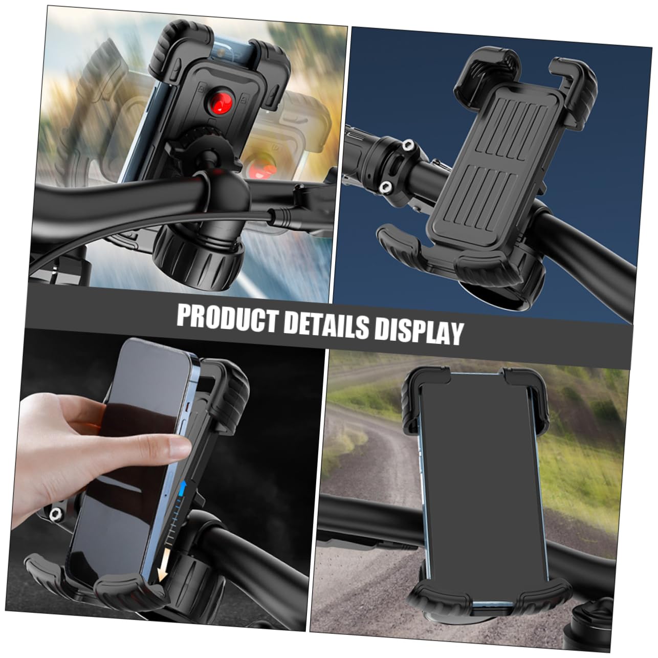 Uonlytech 5pièces Support De Téléphone pour Vélo Support Antichoc Et Antidérapant pour Guidon Compatible avec Smartphones pour Navigation Deux Roues