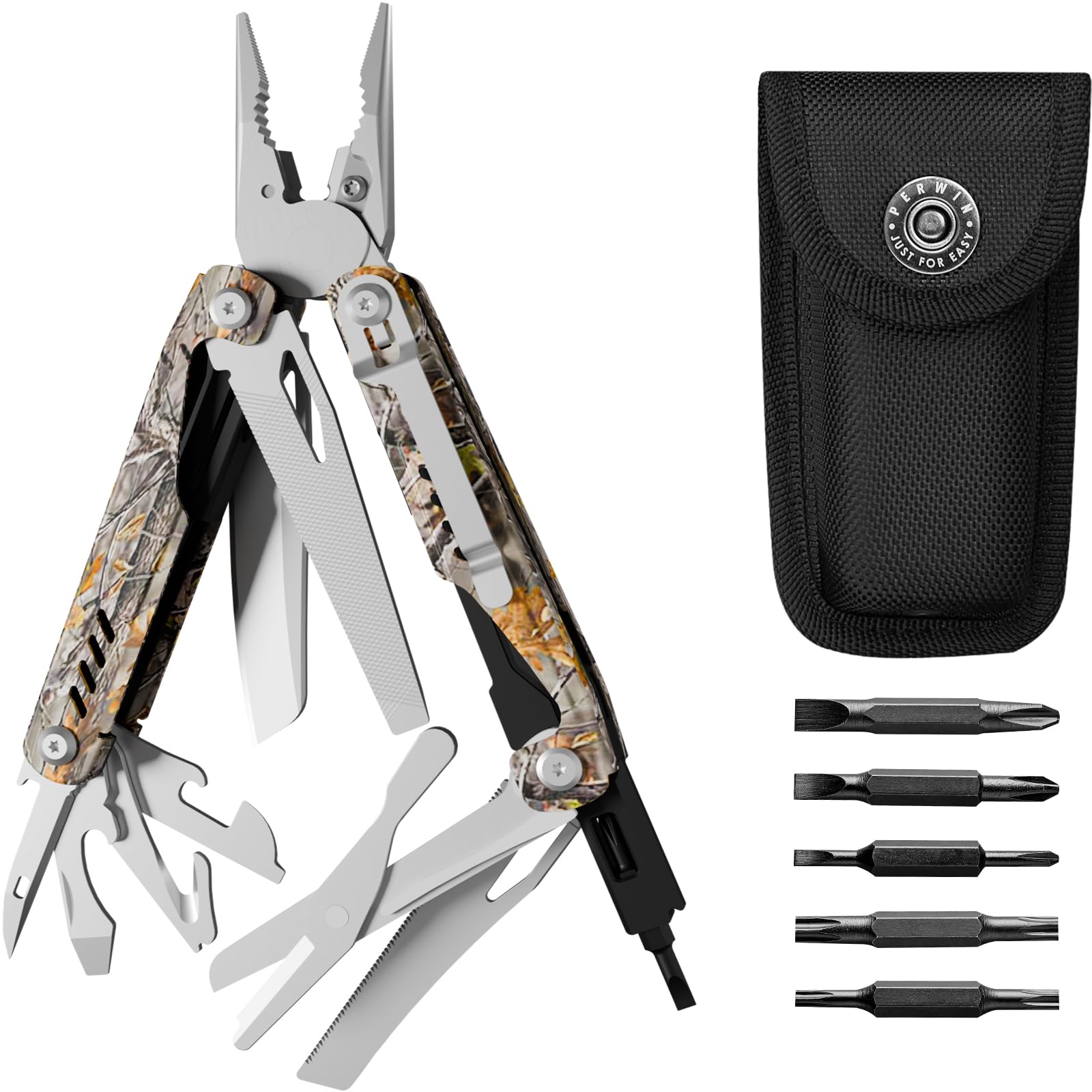 Multitool - 26 in 1 Multi Tool Pliers with Pocket Knife, Bottle Opener, Saw, EDC for Survival Camping, Hunting and Hiking, Stainless Steel