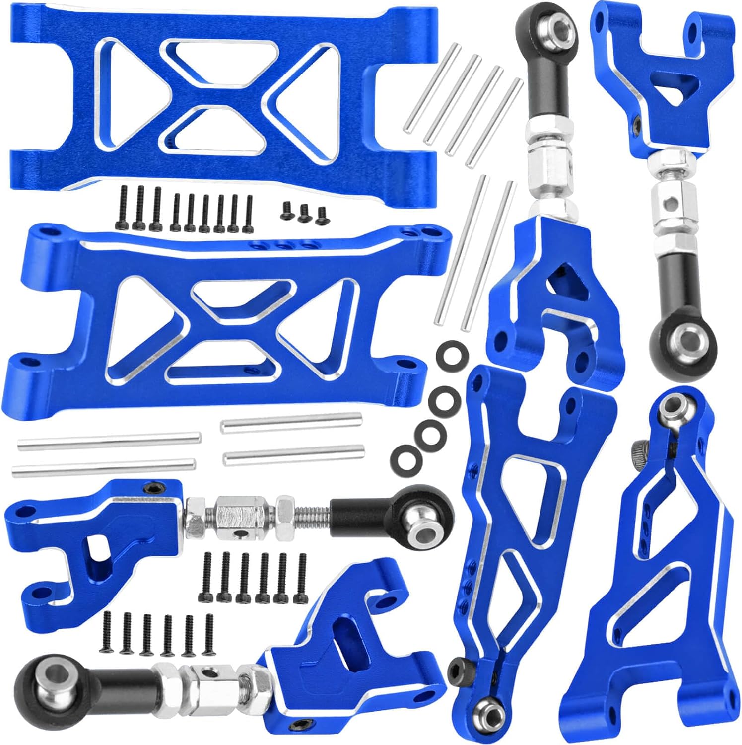 RC Suspension Arms Upgrades Parts for 1/16 Mojave Grom 223S DSC 4X4 RTR,1/16 Mojave Grom 4X4 RTR,Aluminum Front Rear Suspension A Arms Set Hops Up,Replace ARA330839+ARA330840,Navy Blue