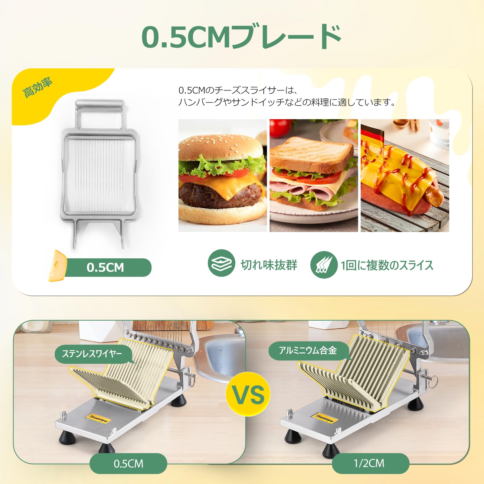 Amazon | Huanyu チーズスライサー 多機能 チーズカッター ステンレス