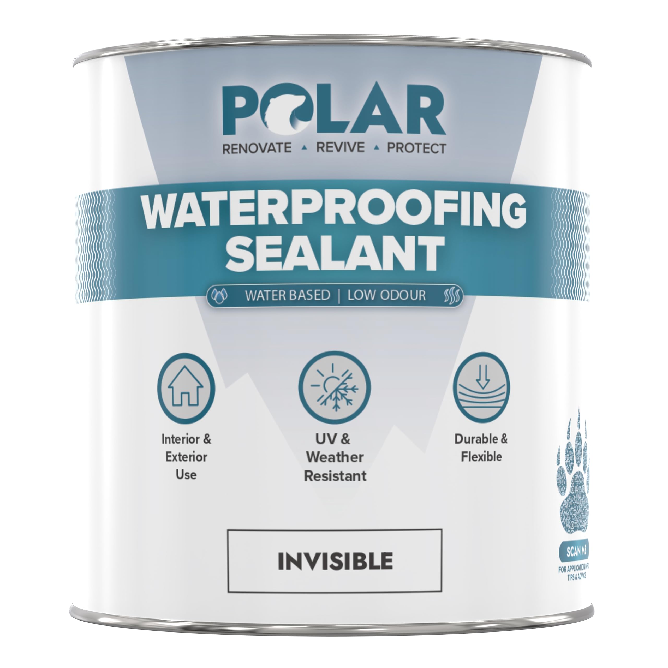 Polar Clear Waterproofing Sealant - 500ml - One-Coat Waterproof Protection, Silicone Sealant - Interior & Exterior, Advanced UV-Resistant Invisible Finish