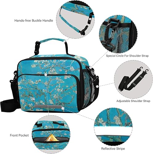 Miniatura 4 de QwThum Bolsa de almuerzo con diseño de búho lindo para niños, organizador de almuerzo con doble aislamiento, impermeable y reutilizable, bolsa de