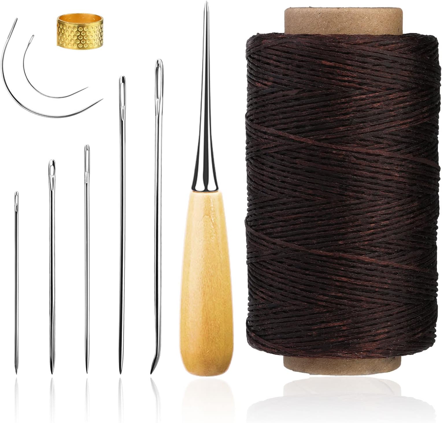 Pnytty Waxed Thread, 0.8mm Leather Sewing Thread, 1200D 437Yard Leather Upholstery