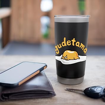 Gudetama The Lazy Egg Logo Tee Shirt Stainless Steel Insulated Tumbler