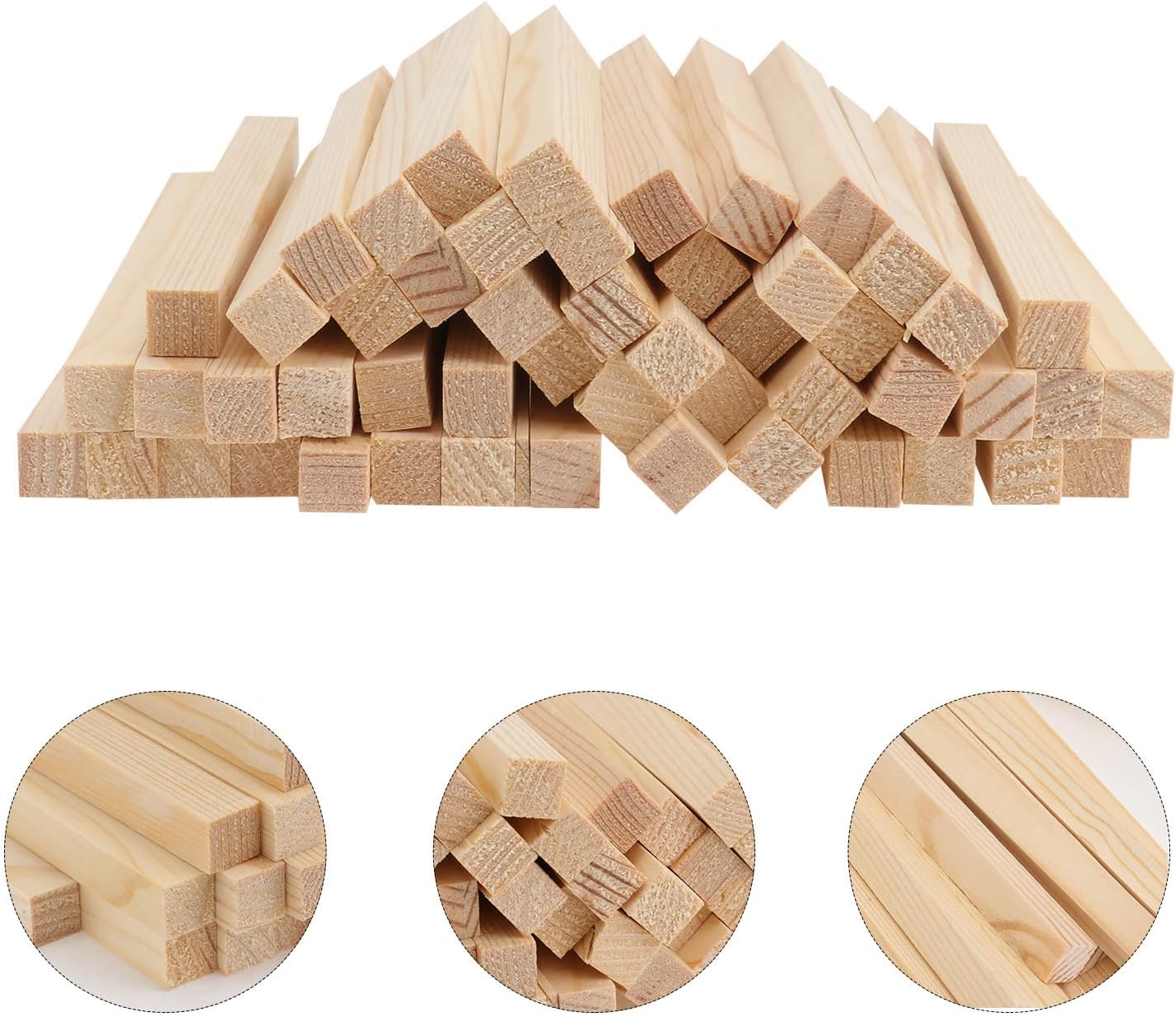 50pcs DIY Wooden Sticks for Craft Ornaments, Paintable Wood