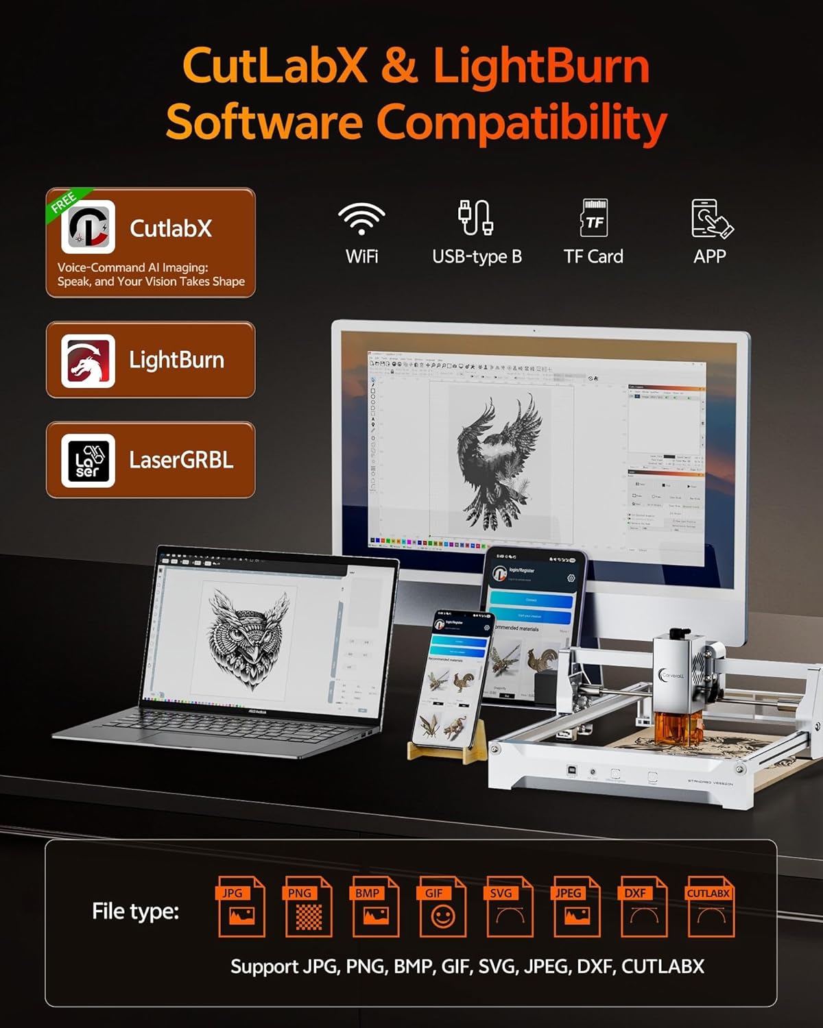 K15 Pro 12W Laser Engraver Bundle with Roller Attachment, DIY Kit for Cups, Baseba, Class 1, 12000mW