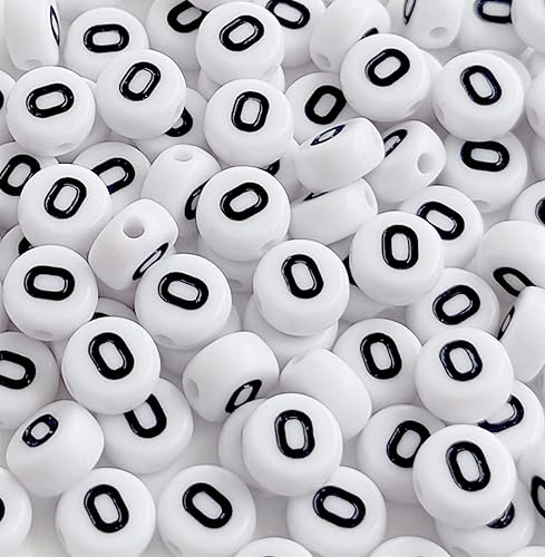 Miniatura 8 de Bxwoum 100 cuentas de letras blancas redondas de acrílico del alfabeto, cuentas de la letra D para hacer joyas, pulseras, collares, llaveros para