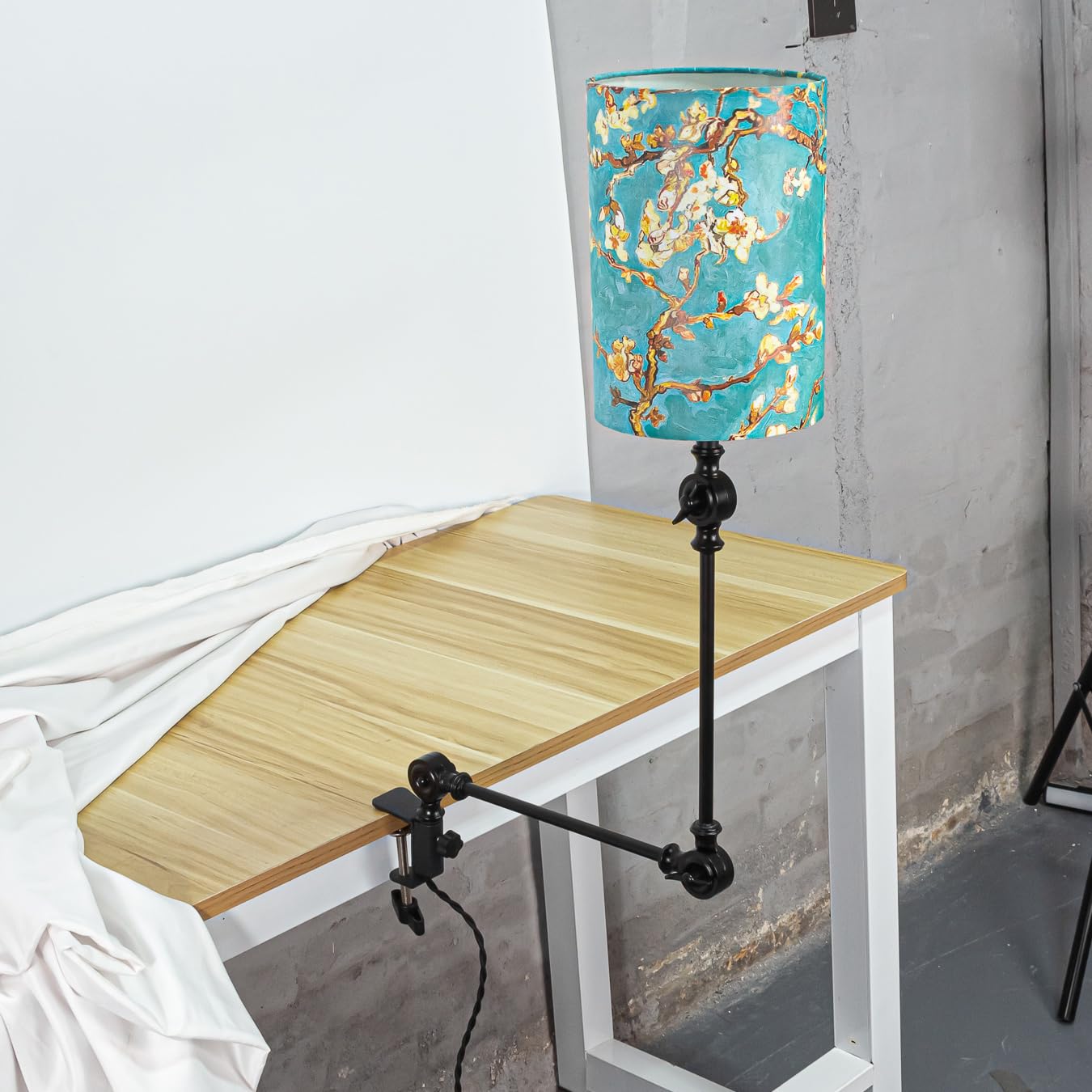 Wiederaufladbar Klemmleuchte mit Fernbedienung, Einstellbar Clip auf Schreibtisch Leselampe,Dimmbar Clamp Nachttischlampe mit Flexarm für Schreibtisch Nachttisch Regal-bunt-DZ0034