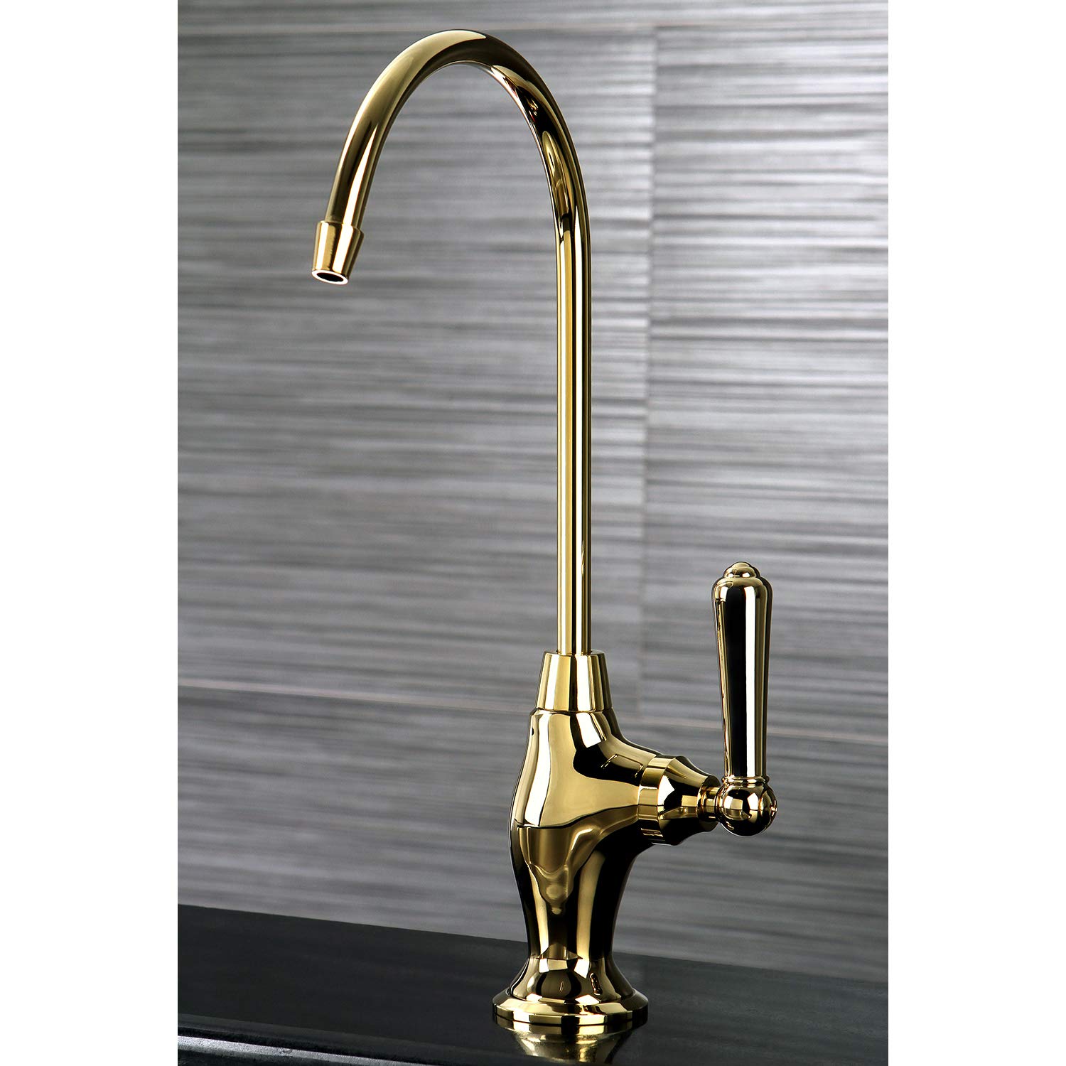 Kingston Brass KS3192NML Grifo de Filtro de Agua de 1/4 Vuelta, latón Pulido, 4-5/8 inch in Spout Reach
