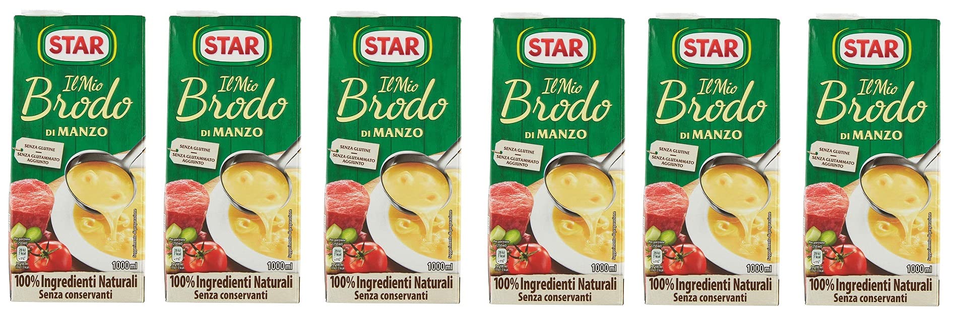 Caldo de ternera líquida para gusto con brodo de estrella (6 unidades)