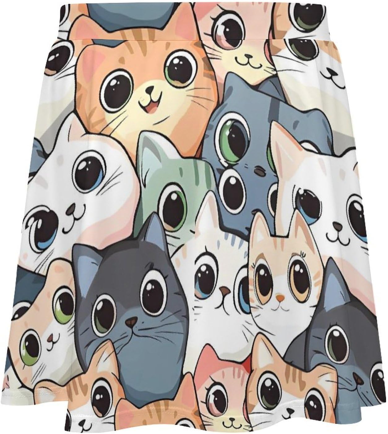 Cats Pattern Women Tennis Skirt Print Golf Skirts Mini Casual Workout Skorts