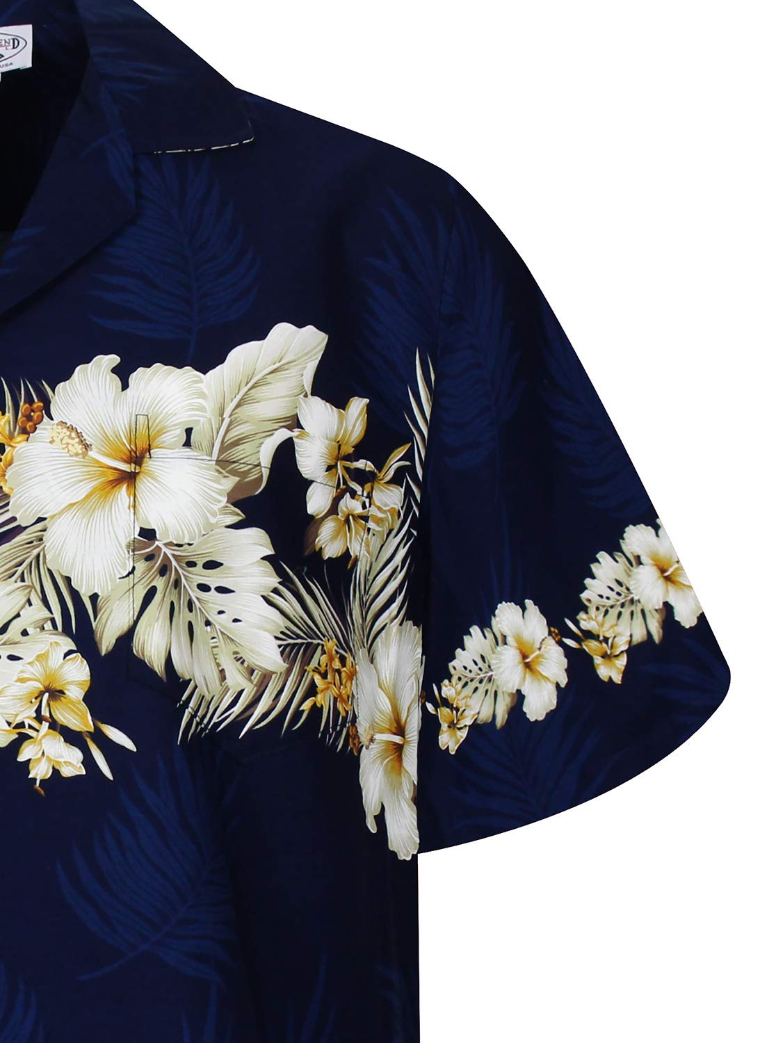 Pacific Legend Originale Camicia-Hawaiana Uomo Manica-Corta Elegante Floreale Stampa-Petto Tradizionale Unisex