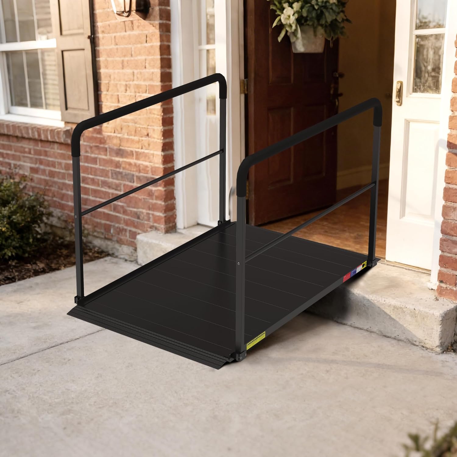 3FT Wheelchair Ramp with Handrails, Heavy Duty 800 lbs Capacity, Aluminum Threshold Ramp for Home Steps, Doorways & Curbs - Semi-Permanent Non-Slip Access for Wheelchairs, Scooters, Seniors & Disabled
