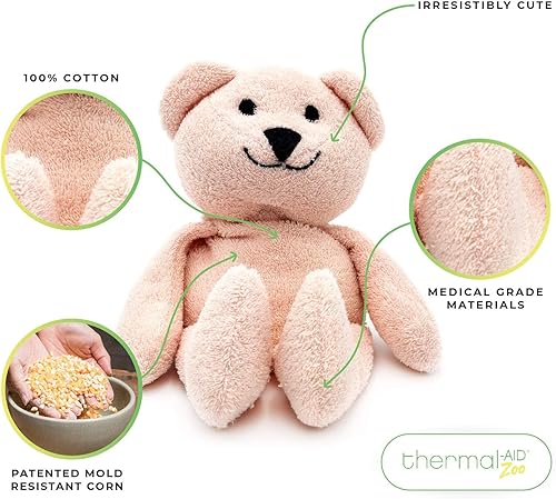 Miniatura 2 de Thermal-Aid Zoo Animals - Bella The Pink Bear - Animales de peluche terapéuticos calentables para niños - Terapia caliente y fría - Paquete de hielo