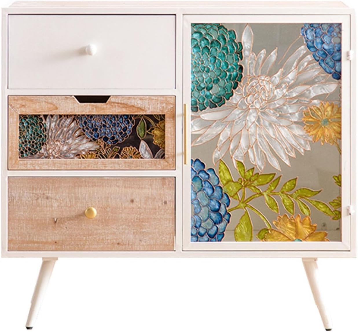 Sideboard Cabinet Buffet Cabinet with Storage, Vintage Painted Locker, Multifunctional Console Table Credenza Accent for Entryway, Living Room, Dining Console Coffee Table