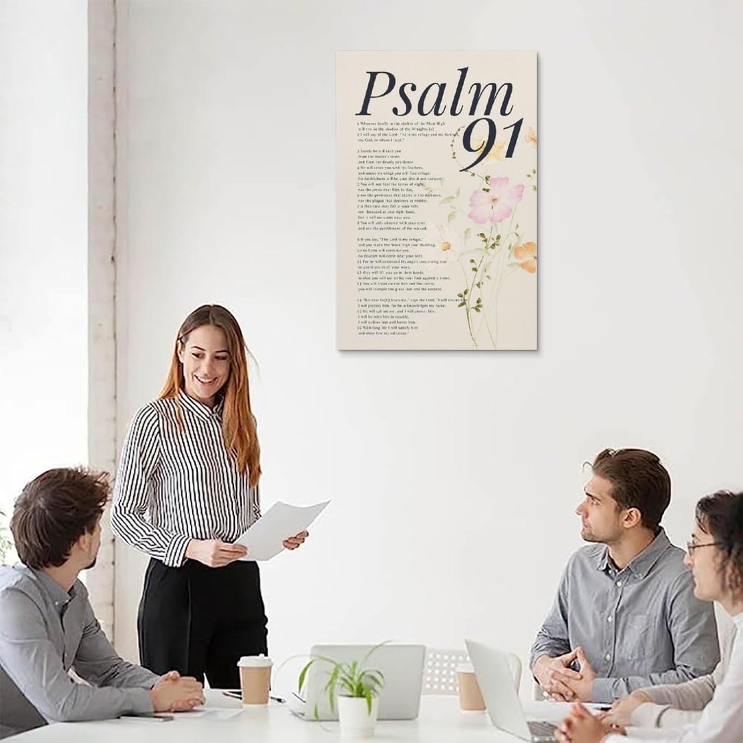PENCHAIN Psalm 91 Art Inspirational Bible Verses Poster Poster Wall Art Canvas Aesthetic Decorative Modern Art Print Bedroom Decor 12x18inch(30x45cm) Unframe-style image 5
