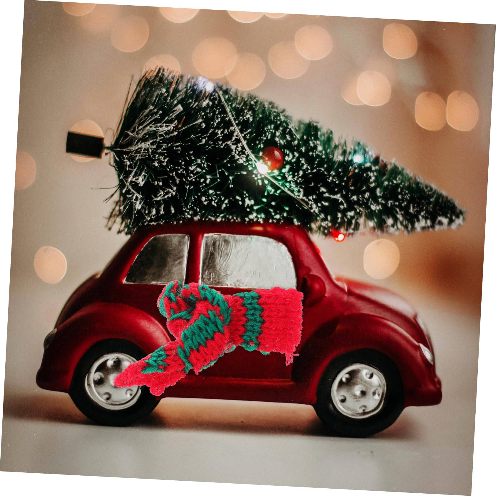 BESPORTBLE 60 Weihnachtsschals Mini - Rot, Weiß, Grün Gestreift Für Puppen & Weihnachtsdekoration