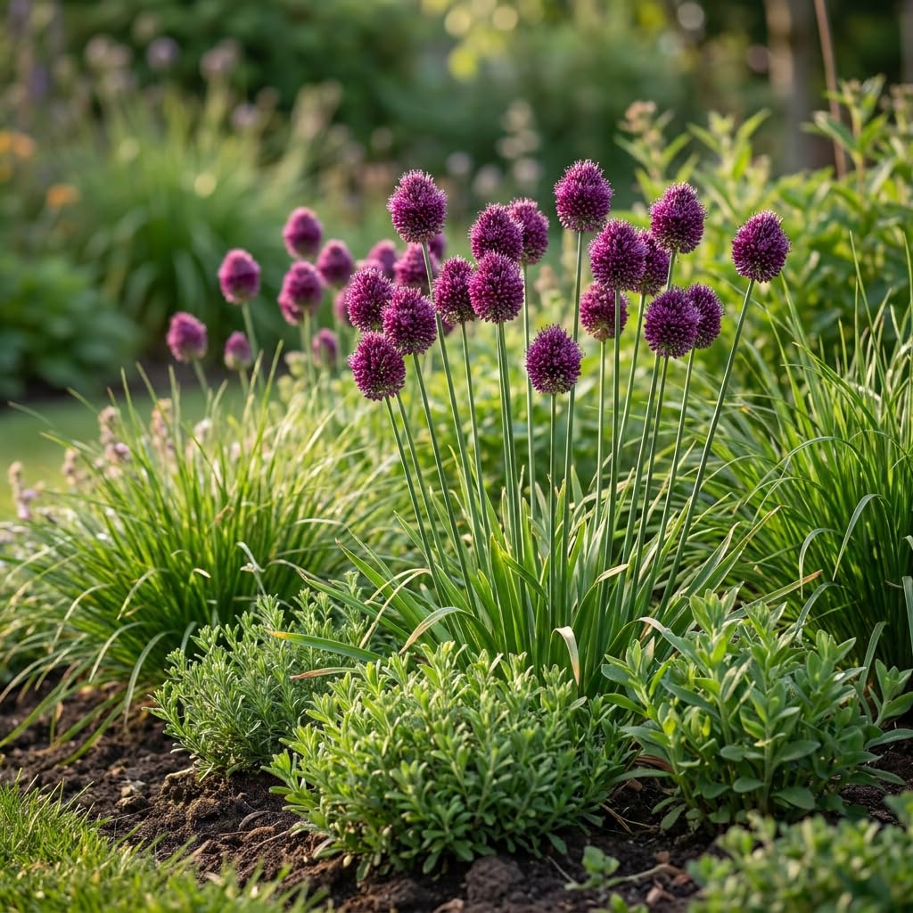 Green boutiQ - 400x Allium Sphaerocephalon - Kugellauch - Lila - Sommerblüher - Zwiebelgröße 5/6