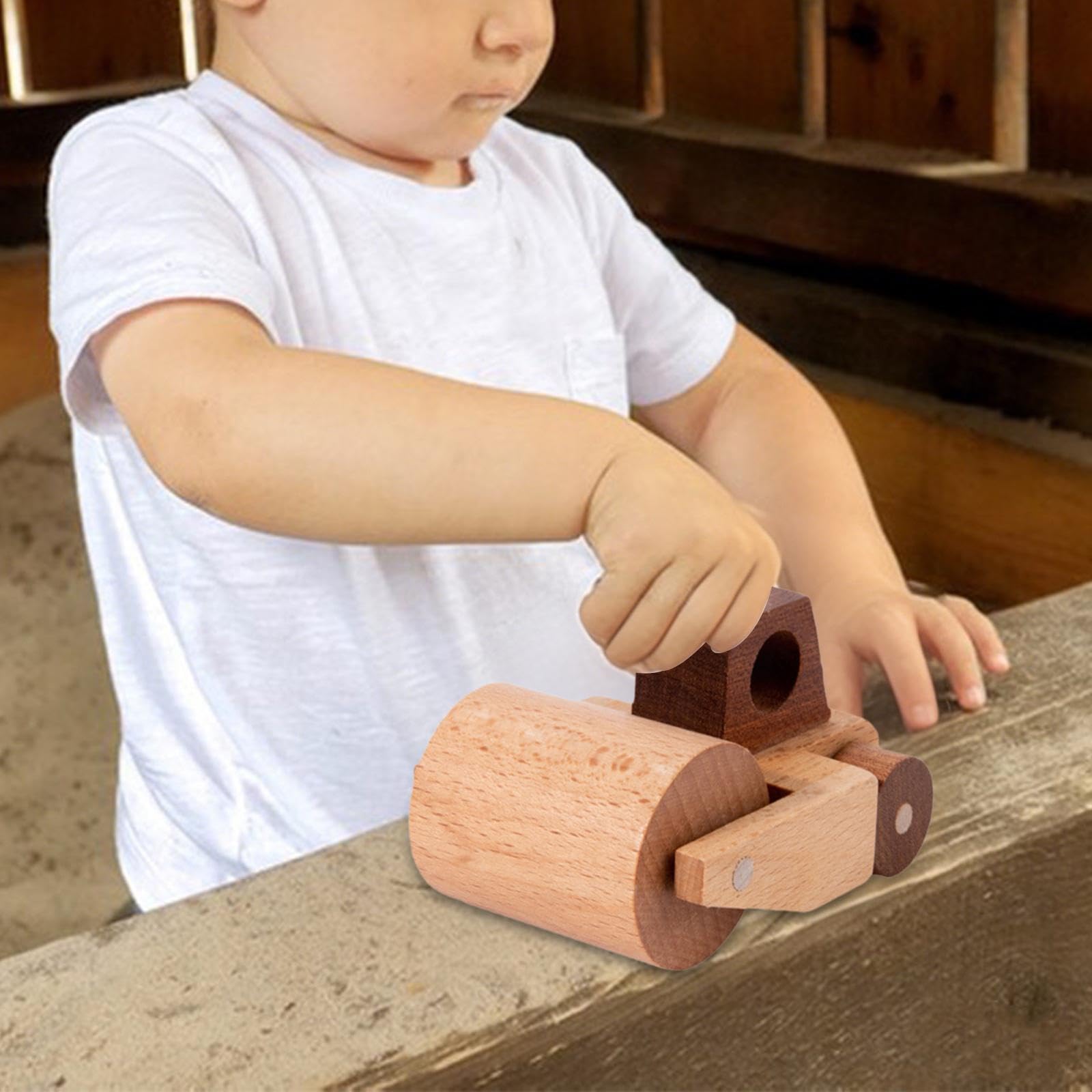 F Fityle Modello di Veicolo di ingegneria in Legno per Bambini, Giocattolo per Bambini, Giocattolo per Bambini, Gioco di apprendimento precoce per Ragazzi, Style a