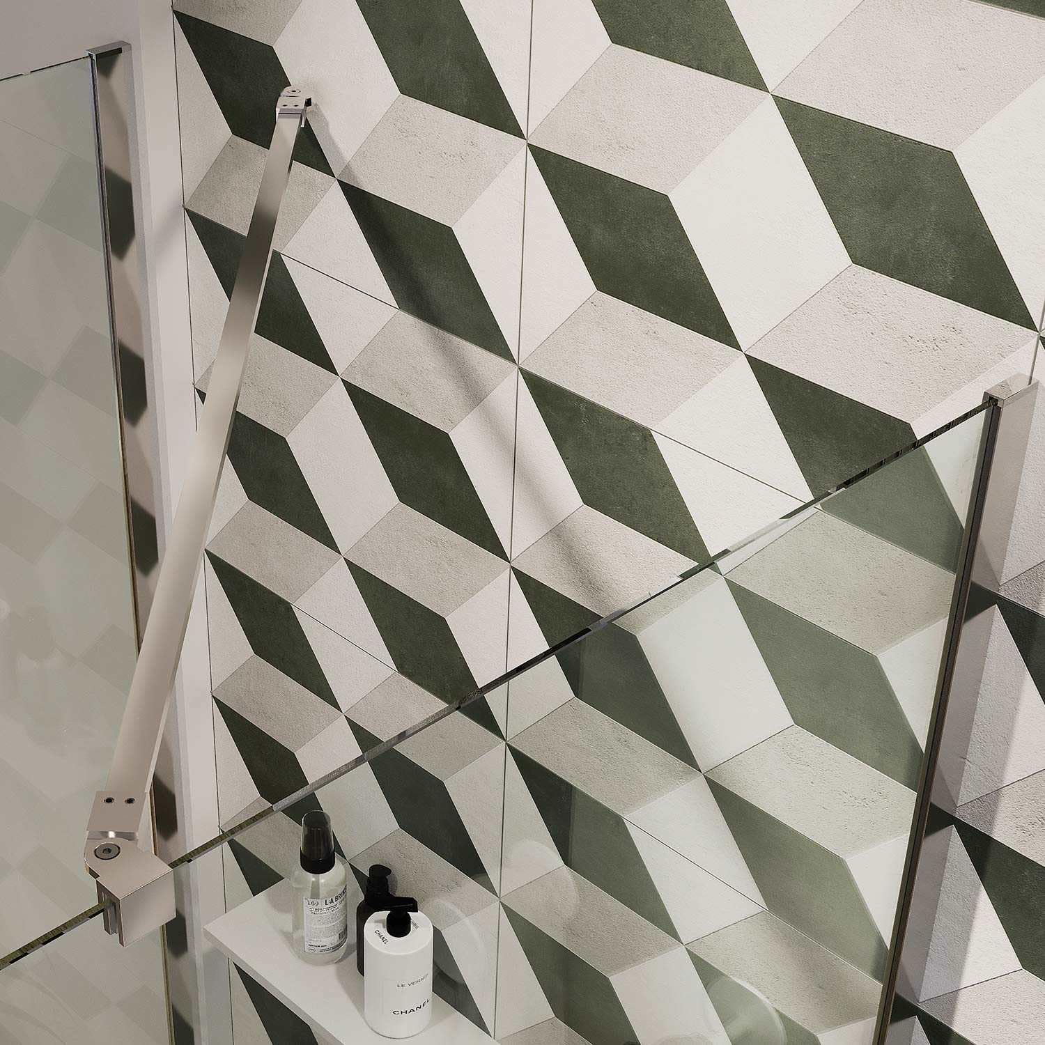 Idralite Pared de Ducha Walk In 40CM H190 Cristal Transparente con Tratamiento Antical Mod. Flip