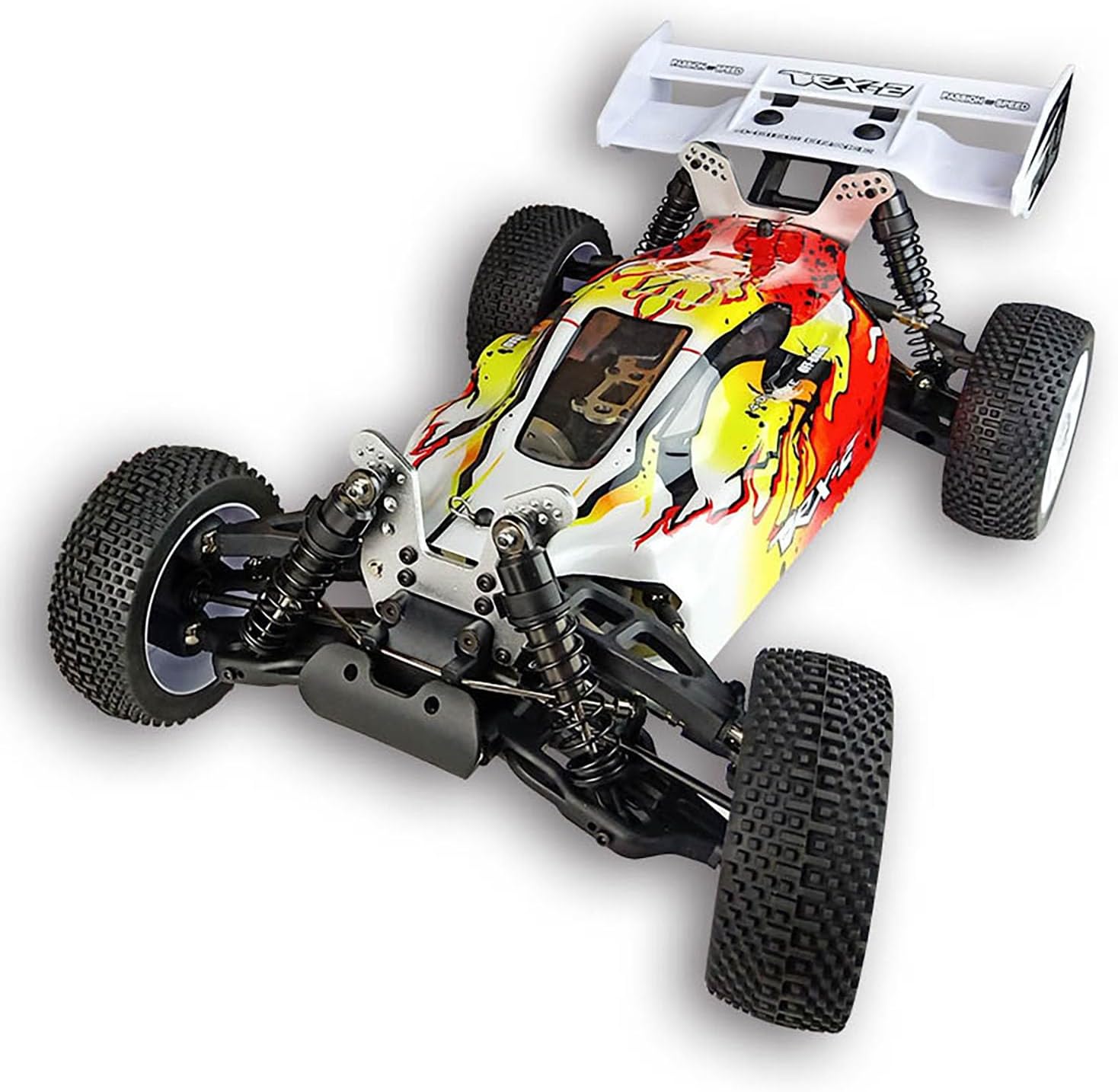 1/8 RH812 Remote Control Off Road Vehicle AWD High Speed RC Model Car 6KG Servo Metal Upper Control Arms Rear Wing Charger Hobby Grade Model for Adult(Red)