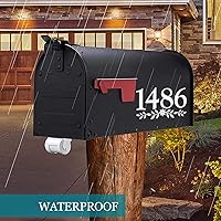 Vista 2 de Calcomanía reflectante de números de buzón de 4 pulgadas, diseño rústico, flores, número de casa, letrero de dirección, calcomanía de vinilo