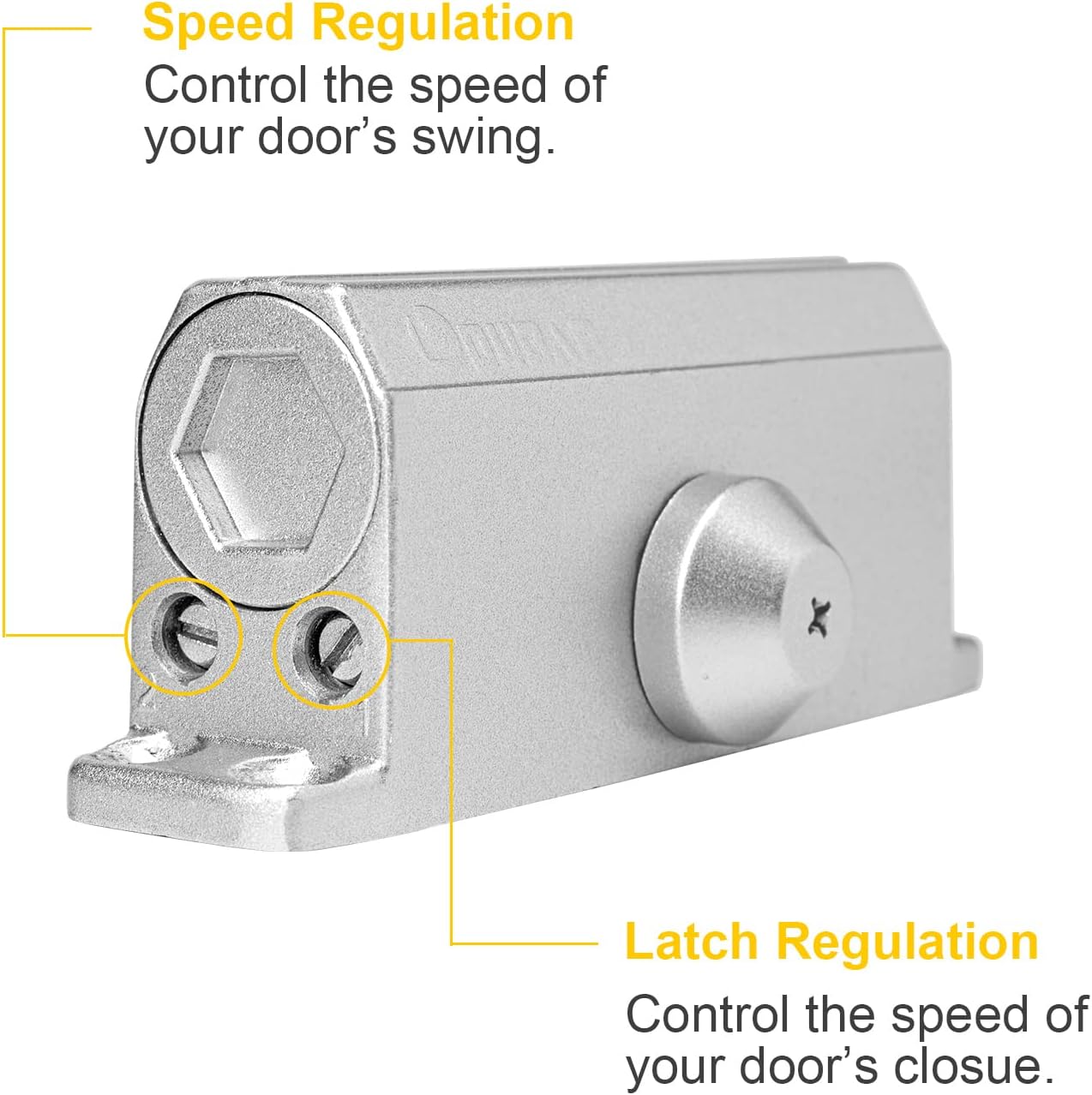 Door Closer - Adjustable Automatic and noiseless Door Closer, Suitable for Residential and Commercial Doors - Easy to Install, Screw Fittings, Instructions and Video provided.