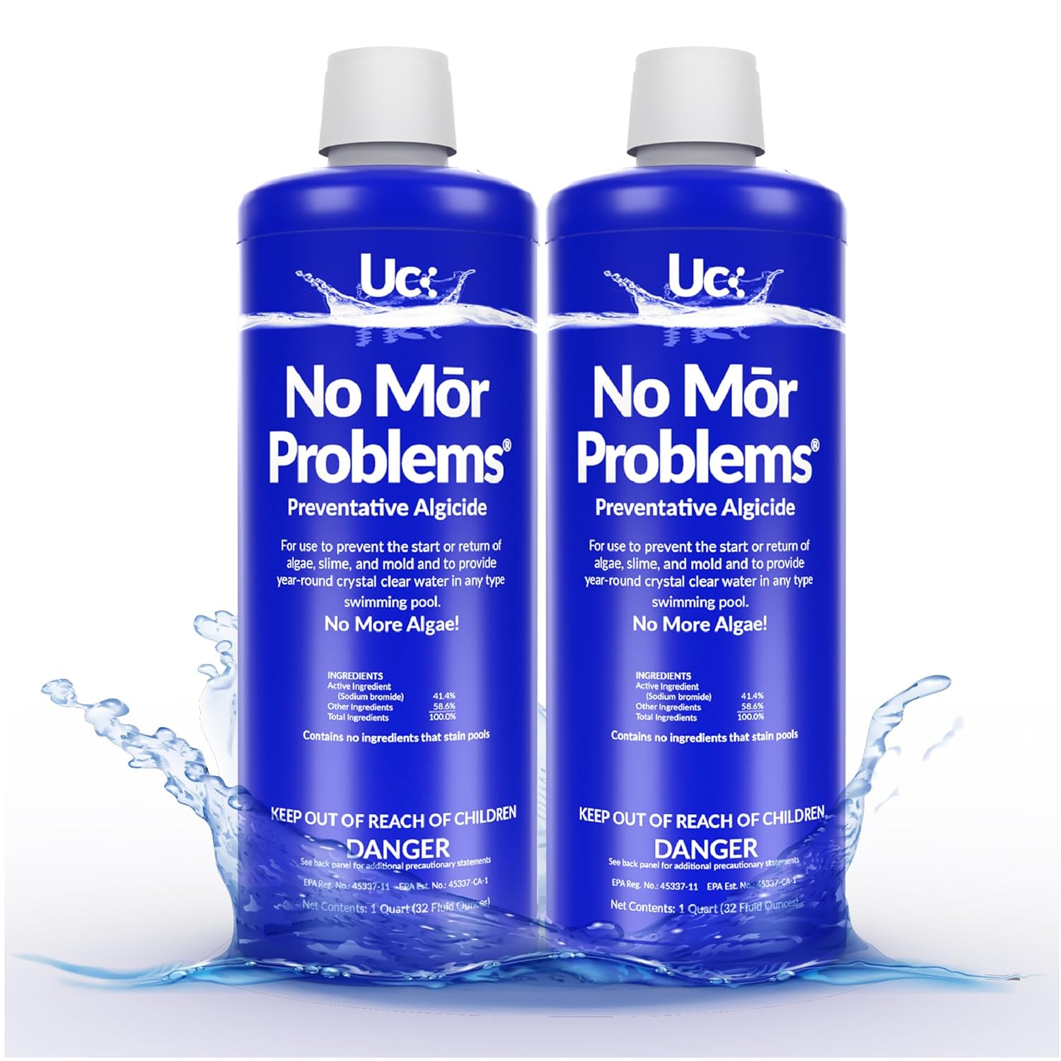 No Mor Problems | Swimming Pool Preventative Algaecide | 2 Quarts Pack