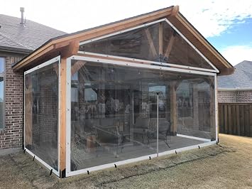 Akon Clear Vinyl Pergola Curtains with Track, Custom Panels