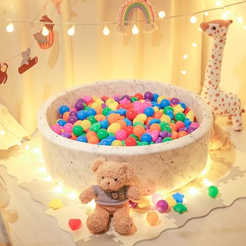 Miniatura 228 de STARBOLO Pelotas de estrella para niños pequeños, 100 unidades, estrellas de 2.55 pulgadas, sin ftalatos, sin BPA, no tóxicas, a prueba