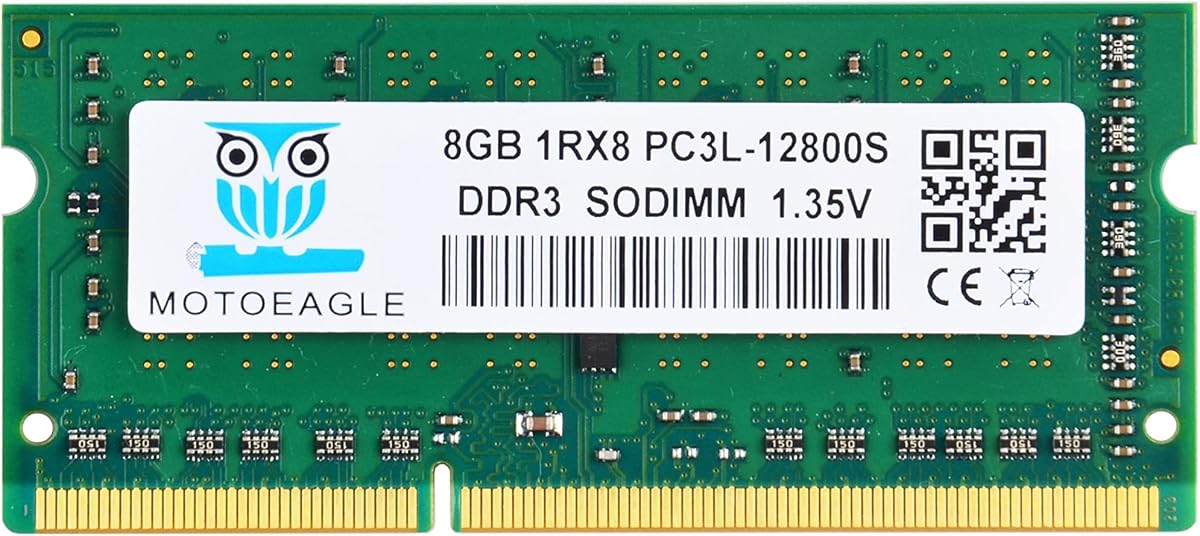 8 GB 1Rx8 PC3L-12800S RAM, 8 GB DDR3L 1600 memoria Sodimm, 1.35V 1RX8 PC3 1600 DDR3 12800 CL11 204 PIN por portátil portátil