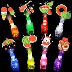 Sauyoza 36 Pack Watermelon Party Favors LED Finger Lights, Summer Birthday Goodie Bag Stuffers, Classroom Rewards, Party Prizes & Glow Party Supplies