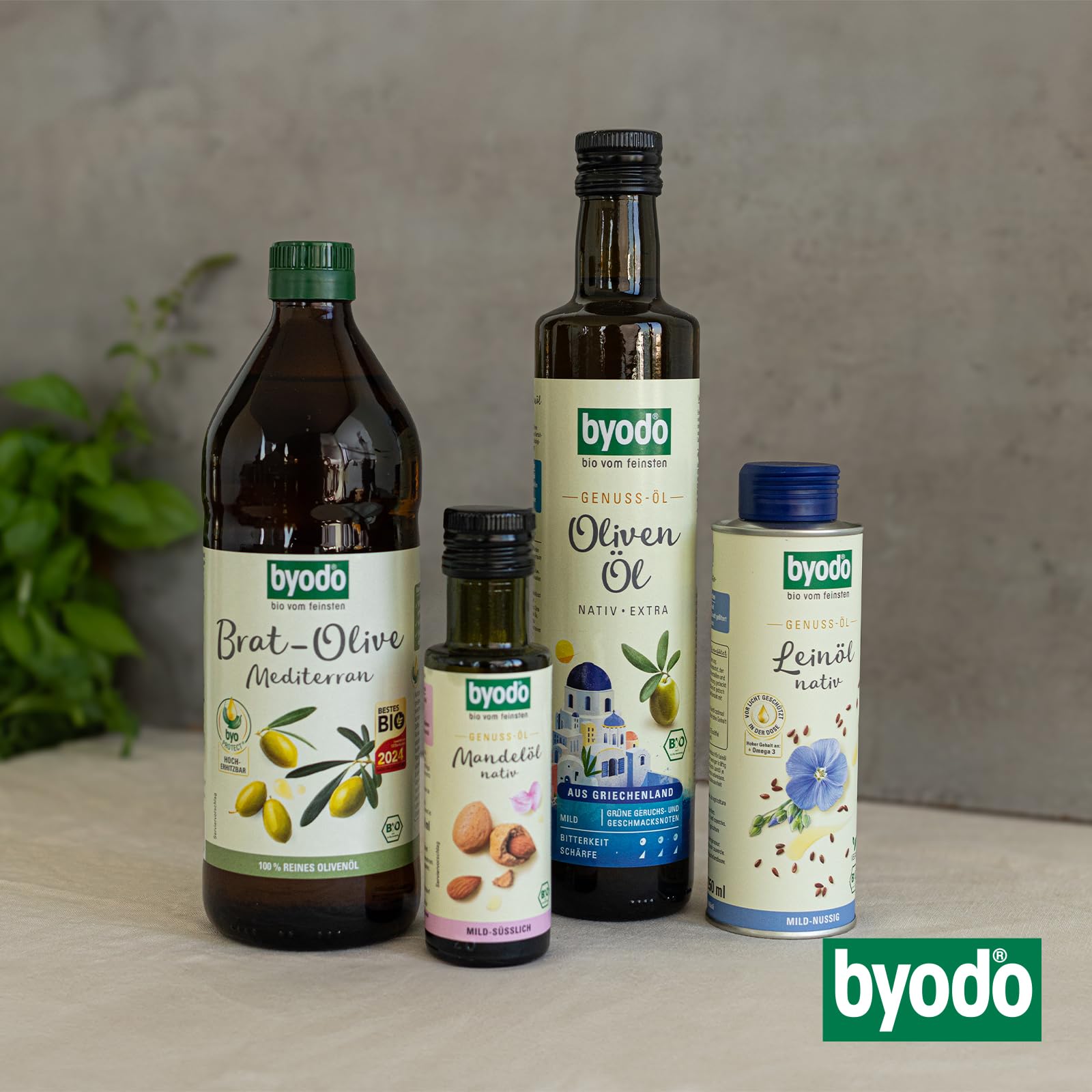 Kaltgepresstes Bio Leinöl von Byodo - 6 x 250 ml Dose, Mild-nussig, 100% reines Bio-Öl, Reich an Omega-3-Fettsäuren, Vegan