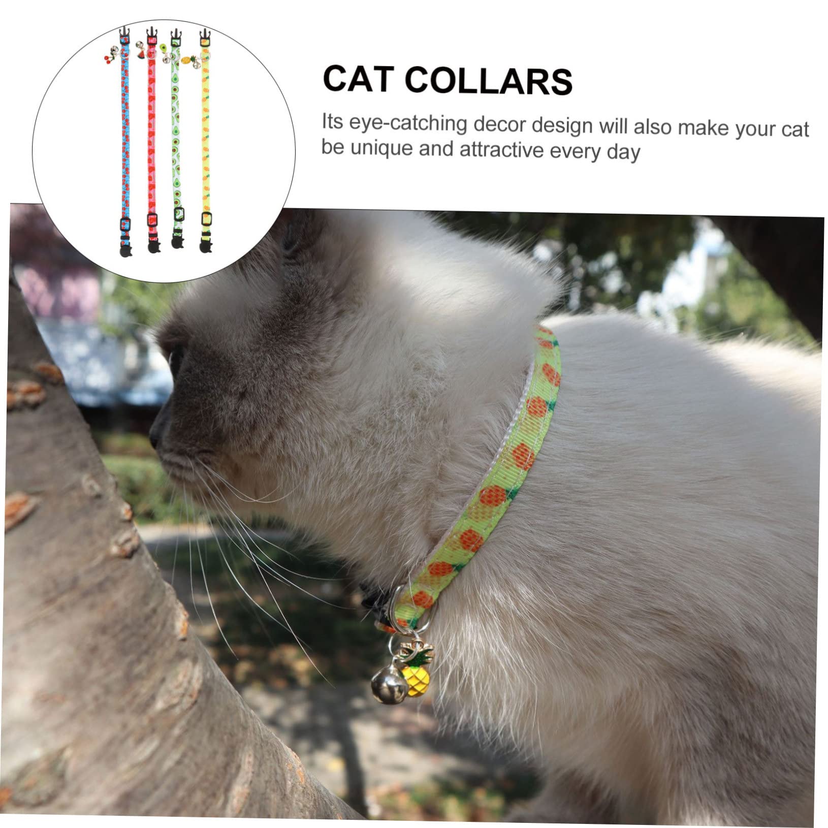 ABOOFAN 12pièces Collier Ajustable pour Chat avec Ensemble De Motifs Fruits Avocat Ananas Pastèque Accessoire pour Animaux De Compagnie