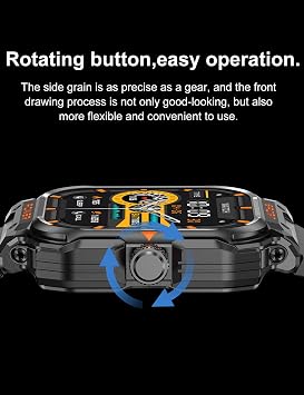 ZJX Smart Watch with Earbuds for Men(Call Receive/Dial), 2.01 HD Outdoor Tactical Rugged, Sports Fitness Tracker with Step,Calories,Sleep Monitor,Heart Rate Monitor for iPhone Android Classic Black