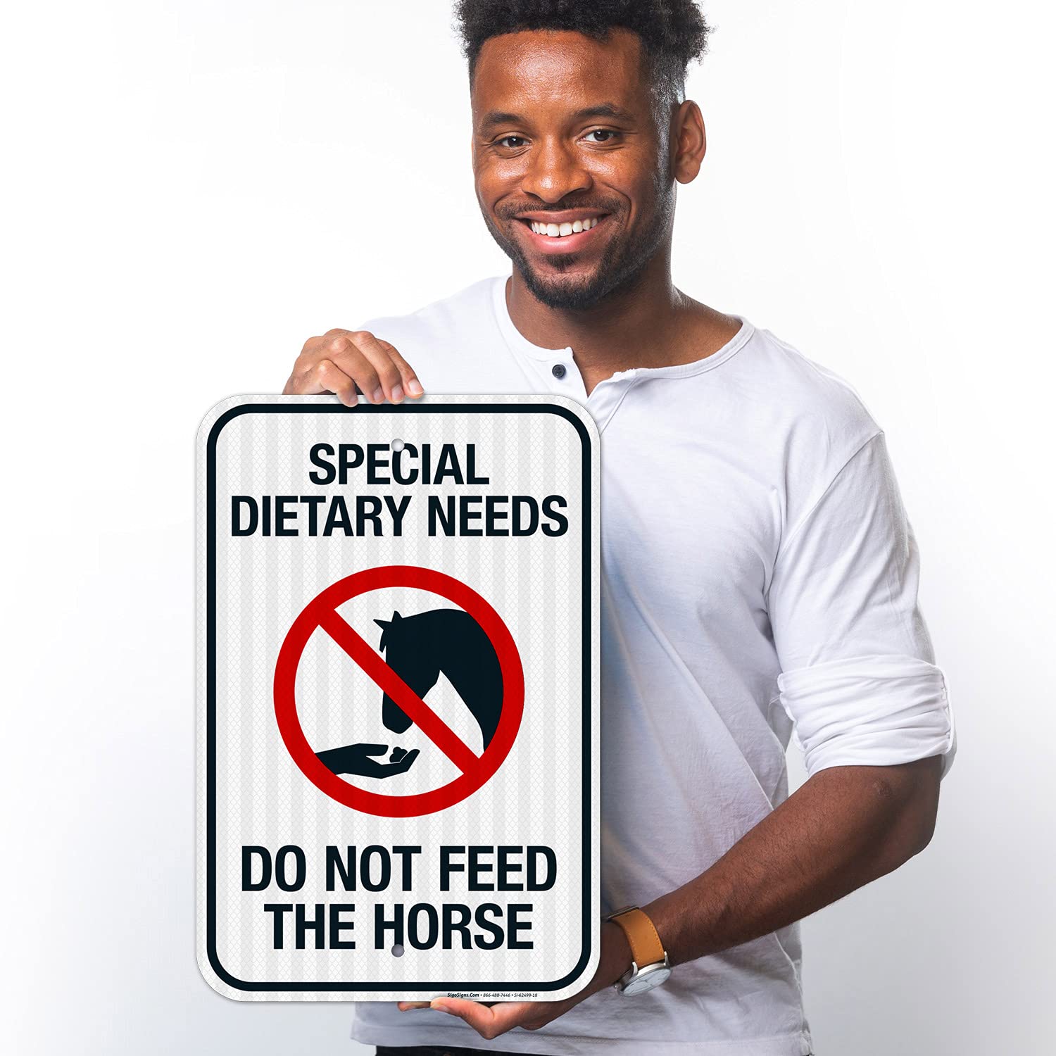 Special Dietary Needs Do Not Feed The Horse Sign, 12x18 Inches, 3M EGP Reflective .063 Aluminum, Fade Resistant, Made in USA