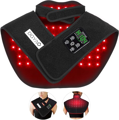 DGYAO Nueva terapia de luz roja inalámbrica RC2 para cuello y hombros, terapia infrarroja cercana para terapia de pulso para alivio muscular del