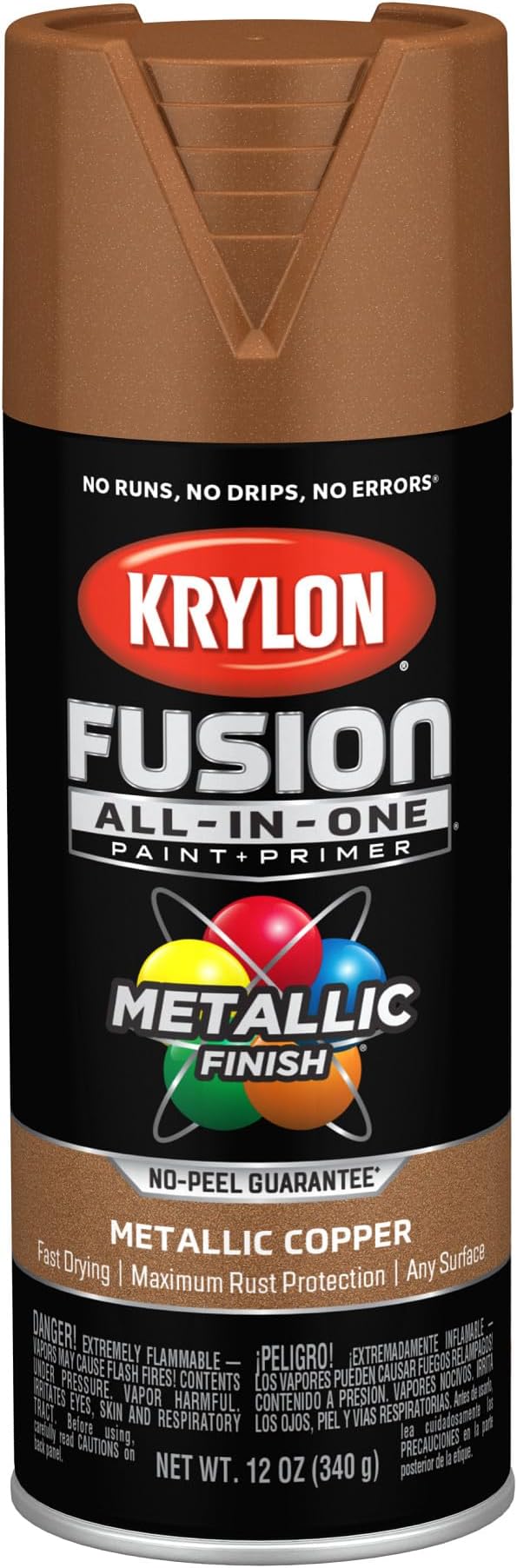 Fusion All-In-One Adhesive Spray Paint for Indoor/Outdoor Use, 12 oz, Copper
