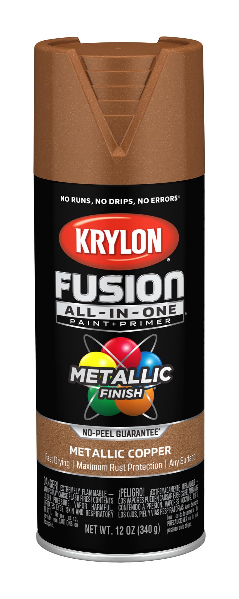 Krylon Fusion All-In-One Adhesive Spray Paint for Indoor/Outdoor Use, 12 oz, Copper