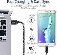 Vista 6 de Adaptive Fast Charger Android Charger for Samsung Galaxy S7 Edge S6 S5 J3 J3V J7 J7V J5,Moto G5 G4 E6 E5 E4,LG Stylo 3 2 G4 K50 K40 K22