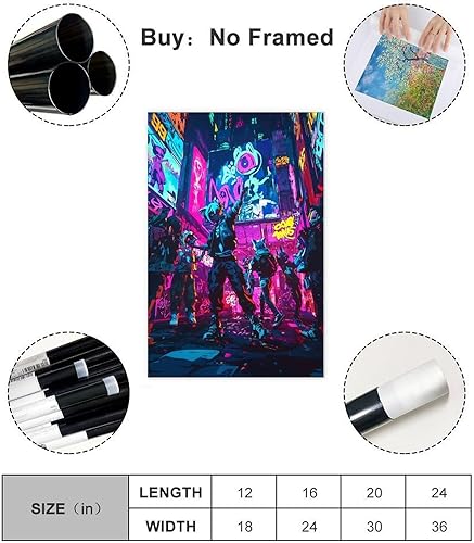 Miniatura 2 de XAHOR Retro Neon Party Wall Art  80s 90s Synthwave Cartoon Poster for Teen Room Decor Canvas Posters Wall Art Bedroom Office Room Decor Gift