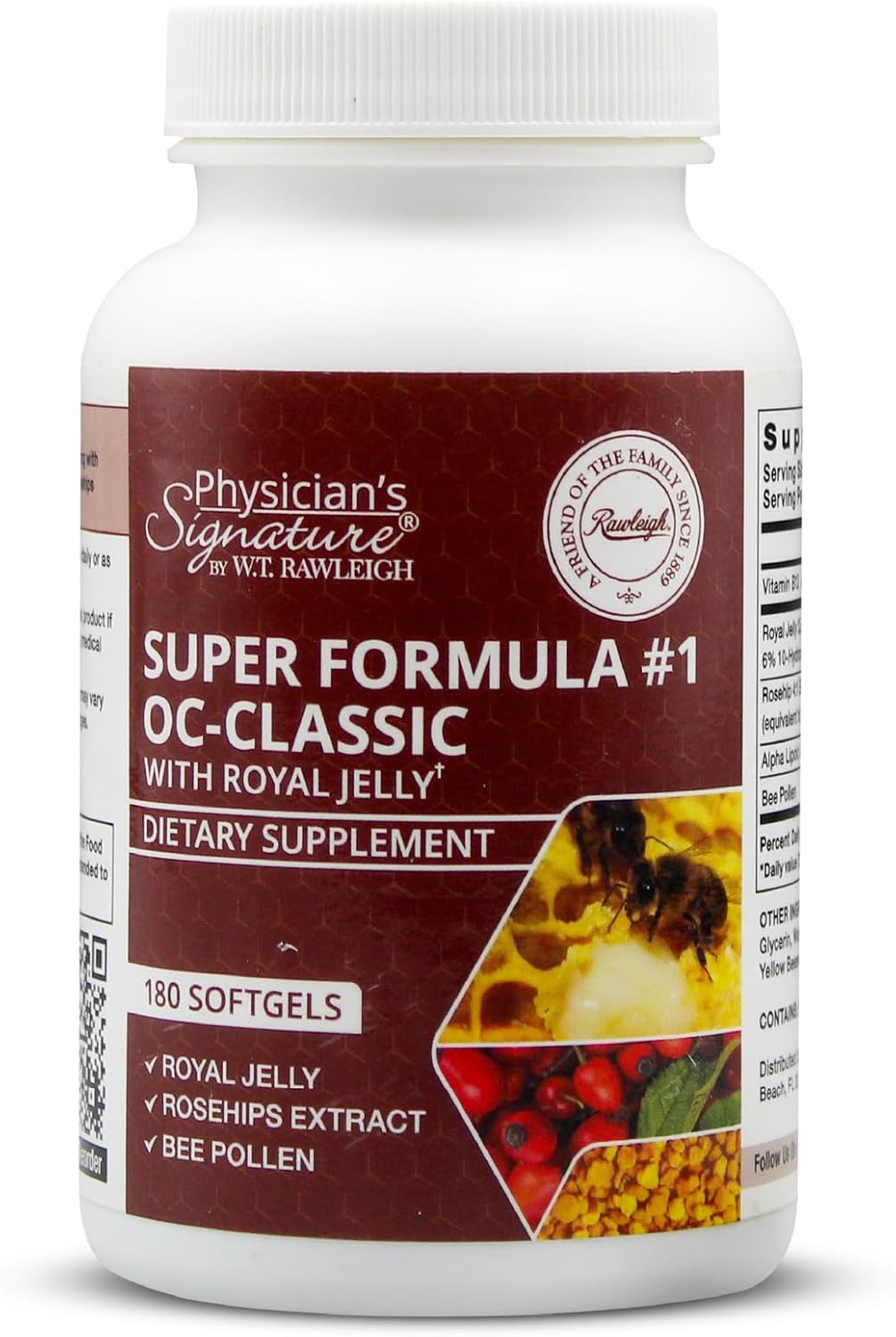 Rawleigh Super Formula No.1 OC-Classic: 180 Softgels for 3 Months. Supplement with Royal Jelly, Bee Pollen, Rosehips, Alpha lipoic Acid, & Vitamin B12, Non-GMO for Heart Health, Inflammation