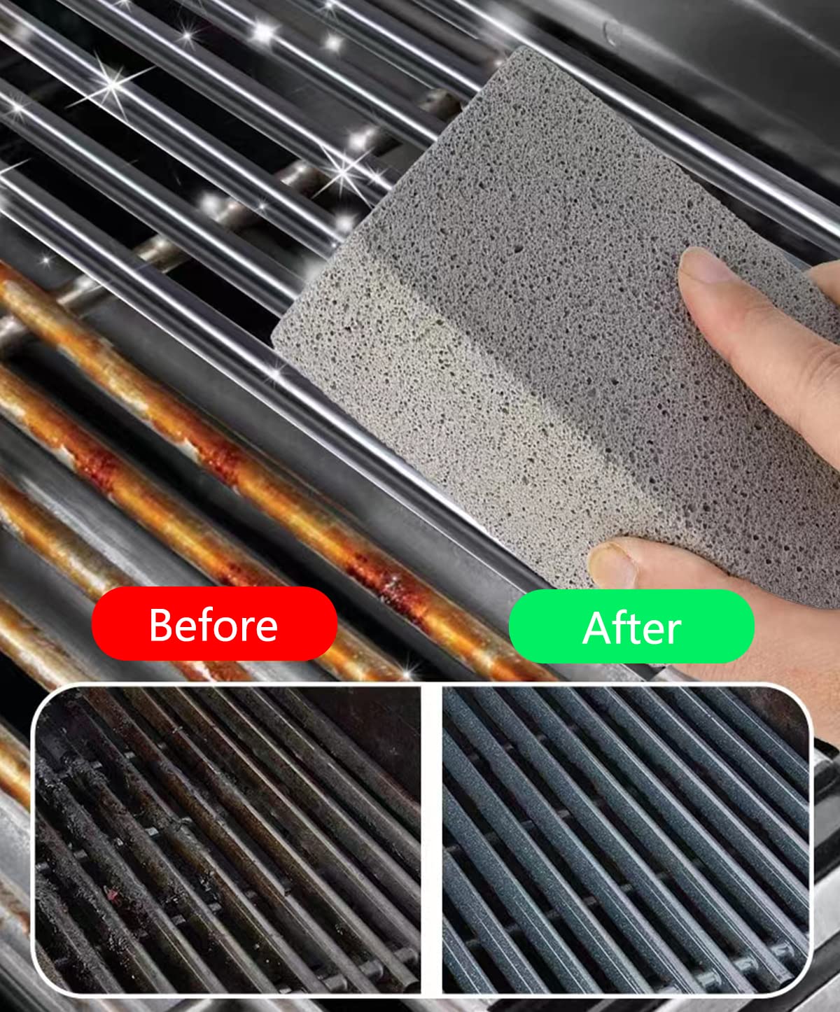 ZoeTekway 2 stuks gietijzeren reiniger, ringreiniger voor Dutch Oven, roestvrij stalen reiniger, reinigingsset, grillreinigingsgereedschap voor grillpannen of woks